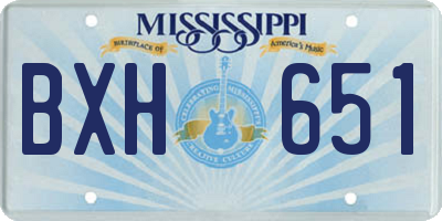 MS license plate BXH651