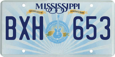 MS license plate BXH653