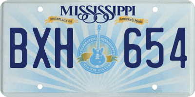 MS license plate BXH654