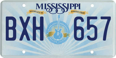 MS license plate BXH657