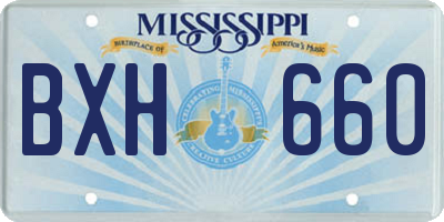 MS license plate BXH660