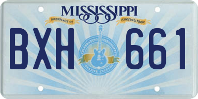 MS license plate BXH661