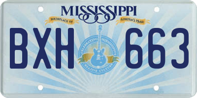MS license plate BXH663