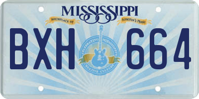MS license plate BXH664
