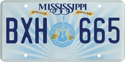 MS license plate BXH665