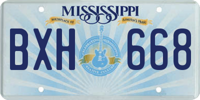 MS license plate BXH668