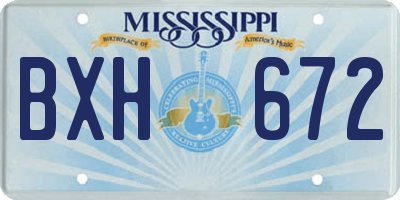 MS license plate BXH672