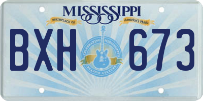 MS license plate BXH673