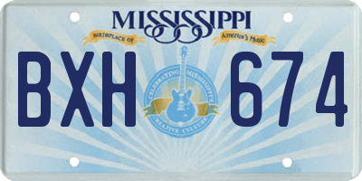 MS license plate BXH674