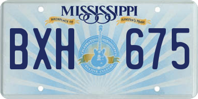 MS license plate BXH675