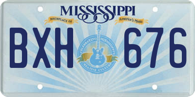 MS license plate BXH676
