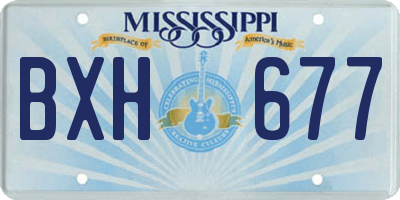 MS license plate BXH677