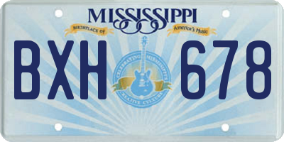 MS license plate BXH678