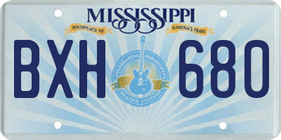 MS license plate BXH680