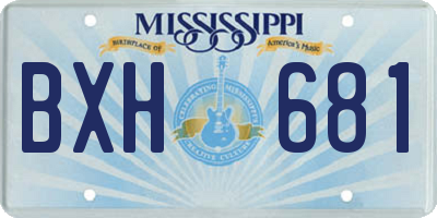 MS license plate BXH681