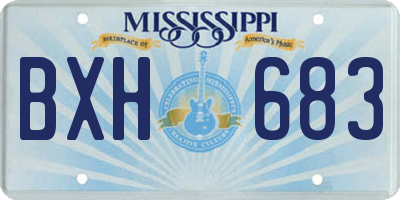 MS license plate BXH683