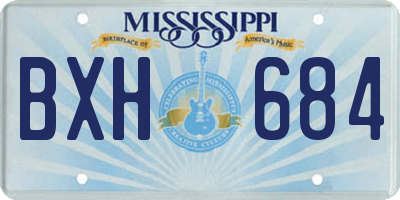 MS license plate BXH684