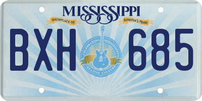 MS license plate BXH685
