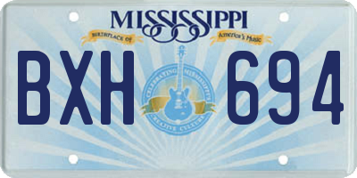 MS license plate BXH694