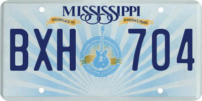 MS license plate BXH704