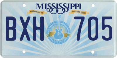 MS license plate BXH705