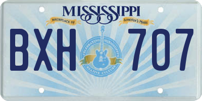 MS license plate BXH707
