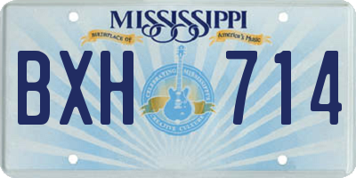 MS license plate BXH714