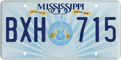 MS license plate BXH715