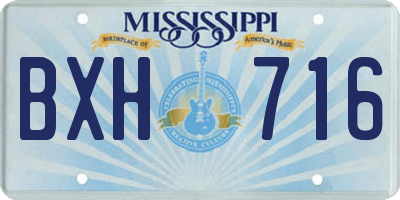 MS license plate BXH716