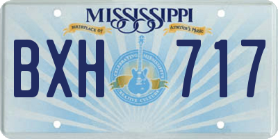 MS license plate BXH717