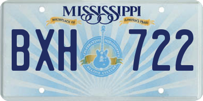 MS license plate BXH722