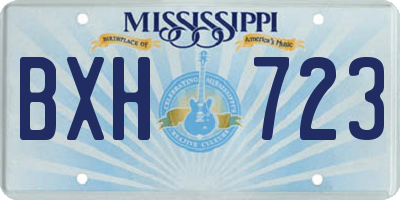 MS license plate BXH723