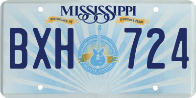 MS license plate BXH724
