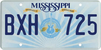MS license plate BXH725