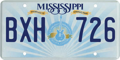 MS license plate BXH726