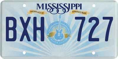 MS license plate BXH727