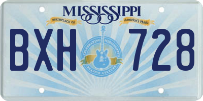MS license plate BXH728