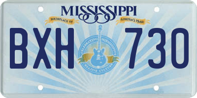 MS license plate BXH730