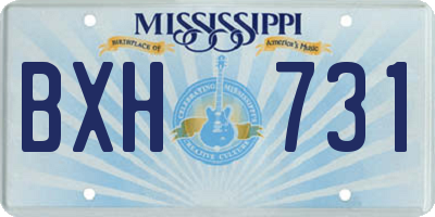 MS license plate BXH731