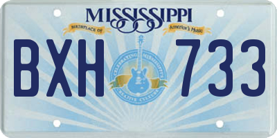 MS license plate BXH733