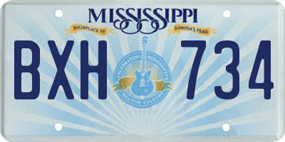MS license plate BXH734