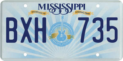 MS license plate BXH735