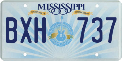 MS license plate BXH737