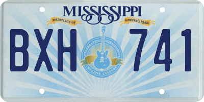 MS license plate BXH741