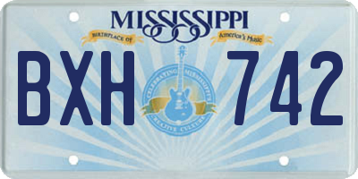 MS license plate BXH742