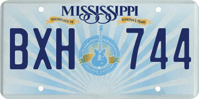 MS license plate BXH744