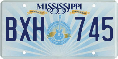 MS license plate BXH745