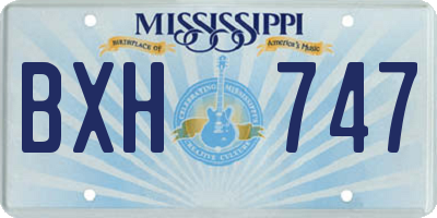 MS license plate BXH747
