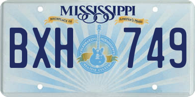 MS license plate BXH749