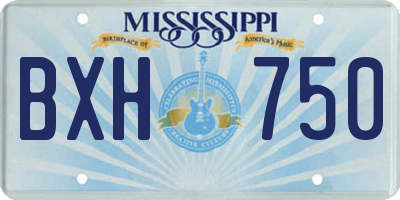 MS license plate BXH750